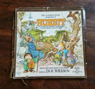 1977 Rankin Bass The Hobbit Boxed 2 Lp Set Complete Buena Vista Special Edition
