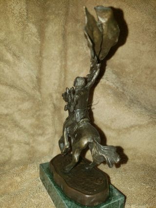 The End Of The Trail Native American Warrior Indian Sculpture Tragic Art Statue