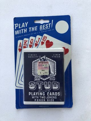 Vintage Stud Playing Cards Poker Size With 2 Jokers & Walgreens