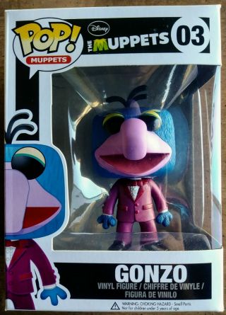 Rare Muppets Gonzo 03 Funko Pop Vinyl Figure,  Disney 2013 Vaulted Mintish