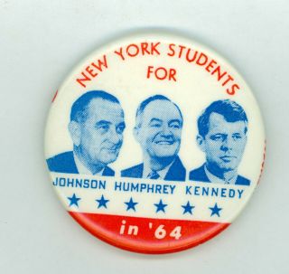 1964 York Us Senator Robert Kennedy Campaign Pinback Button Rfk - 1019 Org