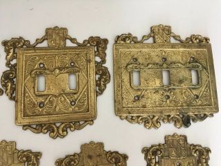 Set Of 8 Vintage Virginia Metalcrafters Solid Brass Light Switch Plate Covers 3