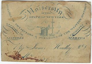 Fairfield Medical College Ny Lecture Ticket 1820