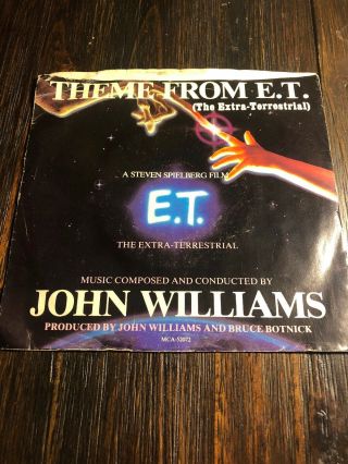 John Williams Theme From E.  T Promo 45 Record Soundtrack Mca Records E.  T 52072