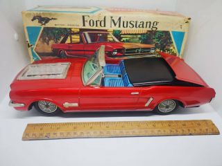 Vintage 60´s Ford Mustang Convertible W/box Yonezawa Tin Toys,  Japan,