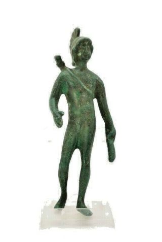 Ancient Roman Ca.  300 Bronze Statue Of God Mars - R117