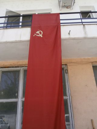 huge big red flag USSR 1970 2
