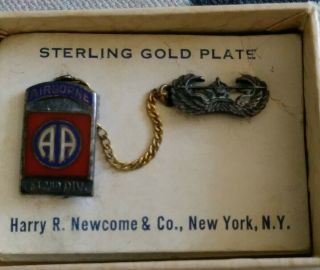 Wwii Sterling 82nd Airborne Division Glider Jump Wings Pin