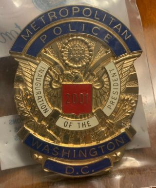 Dc Metropolitan Police 2001 George W.  Bush Inauguration Commemorative Badge