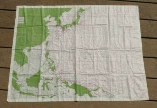 Ww2 Usaaf Pilot Silk Map S - 12 Japan Pacific Currents Evasion Map