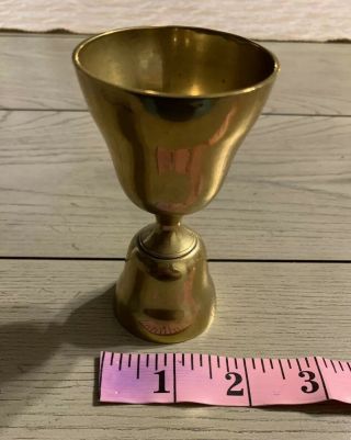 Vintage Brass Jigger Double Sided 4” In Height; 1.  5” - 2” Wide; 5 Ounces In Weight