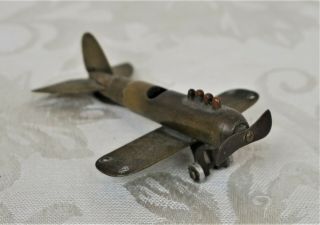 Vintage Ww2 Military Trench Art Brass Bullet Airplane Sculpture