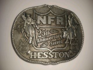 Hesston Belt Buckle 1983 National Finals Rodeo 25th Anniversary First Edition