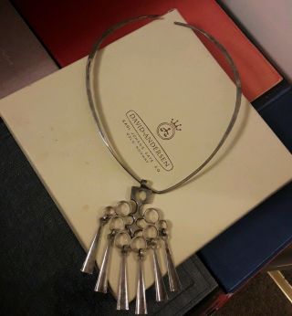 Bjorn Sigurd Ostern/david Andersen Kinetic Pendant & Hammered Silver Neck Ring