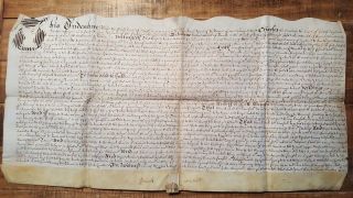 Antique English Vellum Hand Written Land Indenture - 1 May 1667/signed
