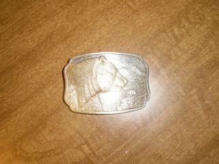Grizzly Bear 1984 -.  925 Silver - Vintage Heavy Solid Sterling Silver Belt Buckle