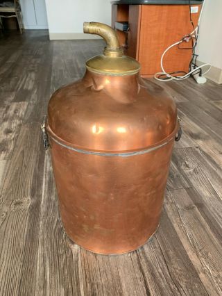 Antique Copper Moonshine Whiskey Still Pot Boiler Tub