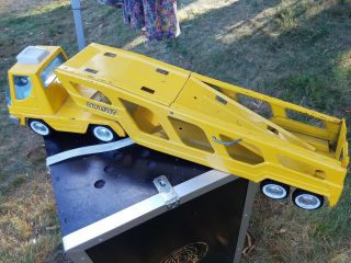 Vtg Nylint Auto Car Hauler Steel Metal 8900 Toy Truck Trailer Yellow Transporter