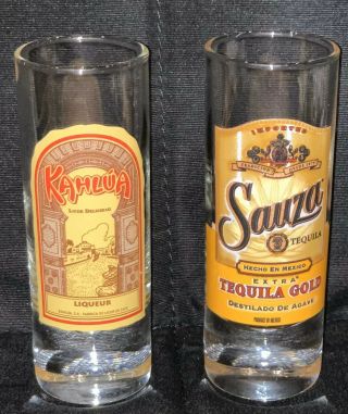 Set Of 2 Sauza & Kahlúa 4 Inches SHOT GLASS Tequila 2