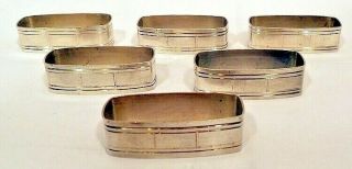 A Set Of 6 Sterling Napkin Rings,  Saart Bros,  Attleboro,  Mass