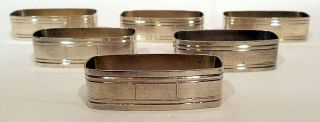 A set of 6 sterling napkin rings,  Saart Bros,  Attleboro,  Mass 2