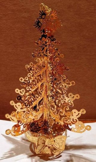 Baldwin 24 Kt Gold Finished 3d Christmas Tree Ornament For Danbury 2003