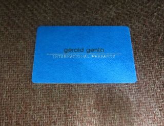 Rare Blue Open & Blank Gerald Genta International Certificate Card