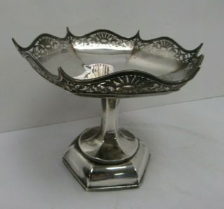 Vintage Sterling Silver Hallmarked Pedestal Fruit Bowl Sheffield 1924 - Ctm P13
