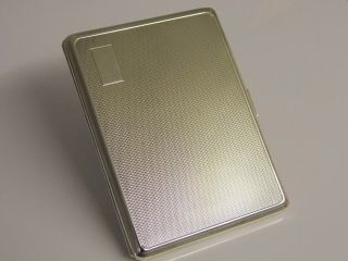 A Large Heavy Art Deco Solid Sterling Silver Cigarette Card Case 163grams