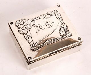 Omar Ramsden And Alwyn Carr Arts Crafts Hallmarked Sterling Silver Box Nouveau