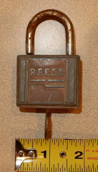Vintage Reese Padlock Lock With Key Made In Usa