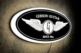 GIBSON GUITARS LED ILLUMINATED LIGHT UP SIGN MUSIC ROOM INSTRUMENT ACOUSTIC 2