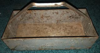 Vintage Lyon Metal Tool Box Tote Tray Caddy 17.  5 " X 8.  5 " 4.  5 " Deep Usa Made
