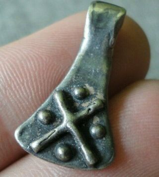 Scarce Circa 900 - 1100 Ad Viking Era Norse Thors Hammer Pendant Silver Very Fine