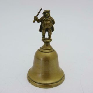 Vintage Brass Desk Table Bell With Charles Dickens Figure Handle