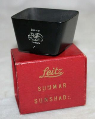 Vintage Leica Soomp Black E.  Leitz Wetzlar Lens Hood For Summar
