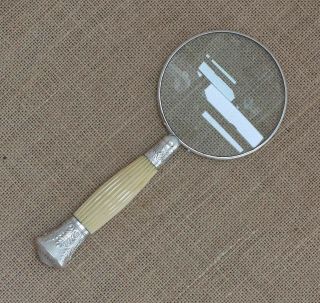 Sterling Silver & Carved Handle Magnifying Glass