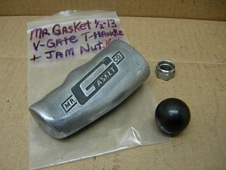 Vintage Mr Gasket V Gate 4sp Shifter T Handle,  Jam Nut,  & Secondary Handle Knob