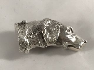 Solid Sterling Silver Novelty Dogs Head Vesta.