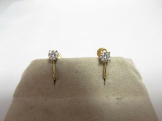 Vintage 14k Solid Gold Stud Earrings With.  40 Cts T.  W.  Retail $1850.  00