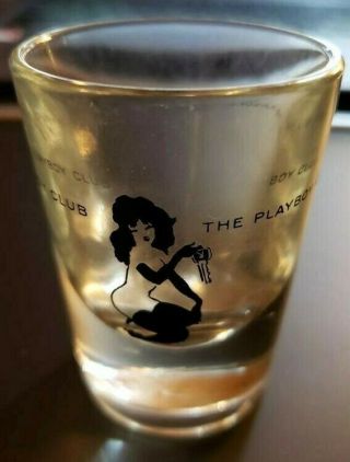 Vintage Playboy Club Heavy Shot Glass With Playboy Bunny