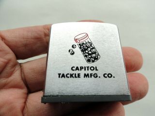 Vintage Advertising Zippo Pocket Tape Measure - Capitol Tackle Mfg.  Co.