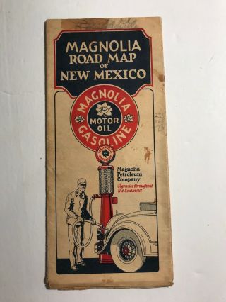 Magnolia Gasoline/ Motor Oil,  Road Map Of Mexico,  1920s