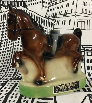 Vintage Ezra Brooks Ceramic Horse Decanter 1974 Ky Bourbon Whiskey Empty