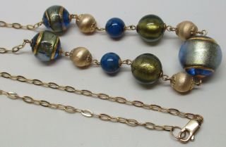 Vintage Solid 14k Yellow Gold Textured Ball & Chain 18 " Necklace - 12.  8 Grams