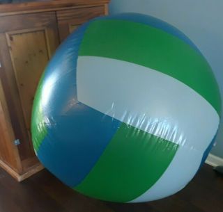Vintage 50,  " Inflatable Beach Ball - Huge Blue /green Pool Toy