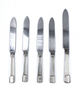 Antique Art Deco Tiffany & Co Century Dinner Knives Set Of 5 Sterling Silver