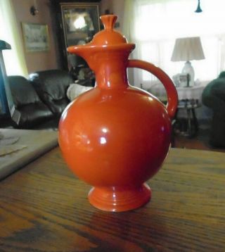 Vintage,  Radioactive Red,  Carafe With Lid,  Pitcher,  Homer Laughlin,  Fiesta,  Fiestaware