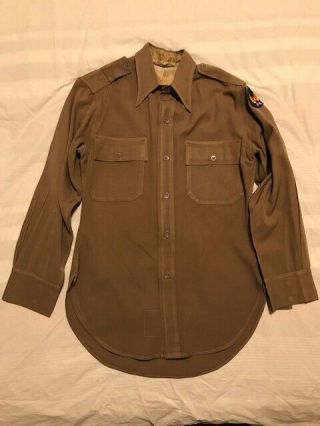Named Ww2 Us Army Officers Dress Shirt Beige / Pink,  Usaaf