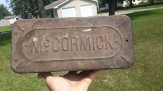 Antique Mccormick Deering Implement Tractor Tool Box W/ Lid Metal And Wood Ih